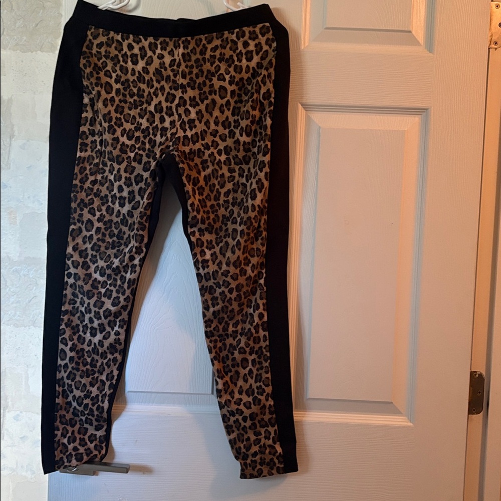 Chico's Black Ponte Leggings w/Front Leopard Print- NFS do not buy. Reserved